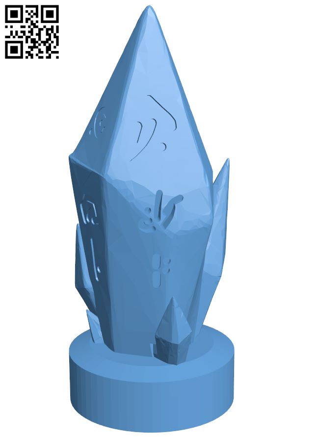 Lighted Rune Stone - Crystal H008331 file stl free download 3D Model for CNC and 3d printer
