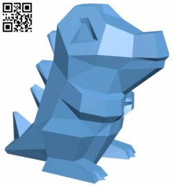 Low Poly Totodile H008115 file stl free download 3D Model for CNC and 3d printer