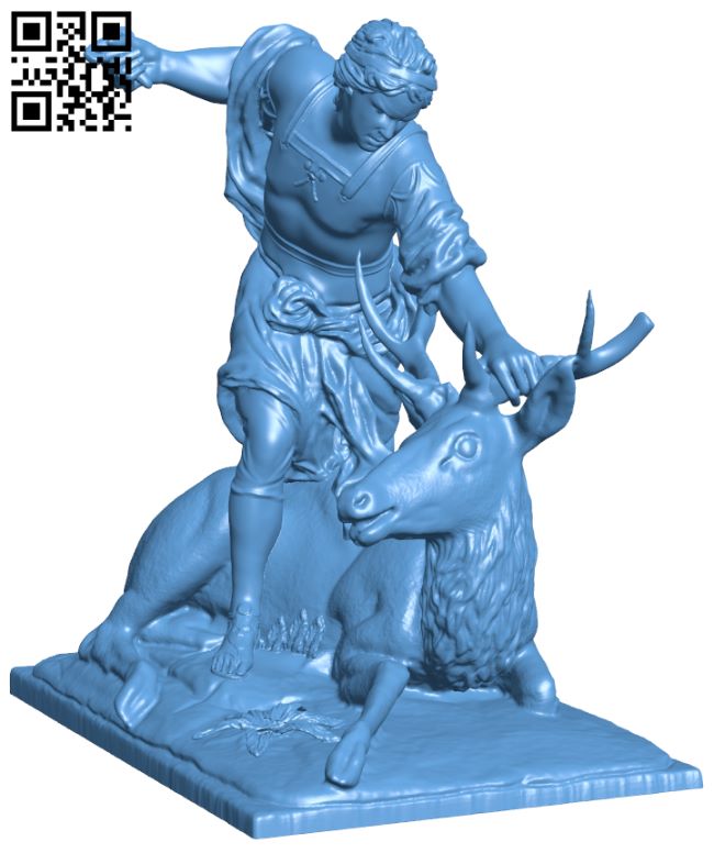 Meleager killing a deer at the Louvre, Paris H007910 file stl free download 3D Model for CNC and 3d printer