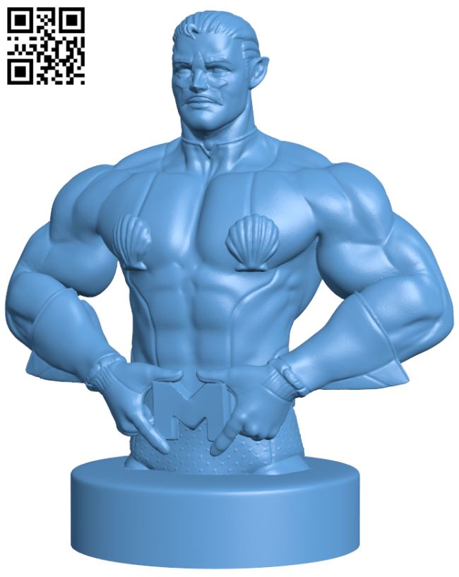 Mermaid man bust H007880 file stl free download 3D Model for CNC and 3d printer