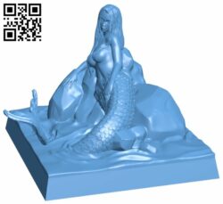 Mermaid on rock H007912 file stl free download 3D Model for CNC and 3d printer