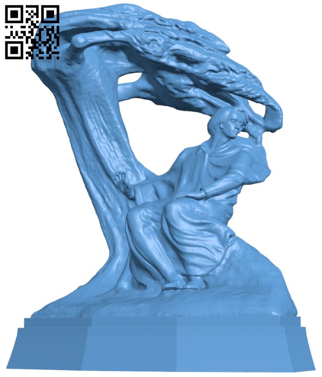 Monument to Chopin in Warsaw, Poland H007914 file stl free download 3D Model for CNC and 3d printer