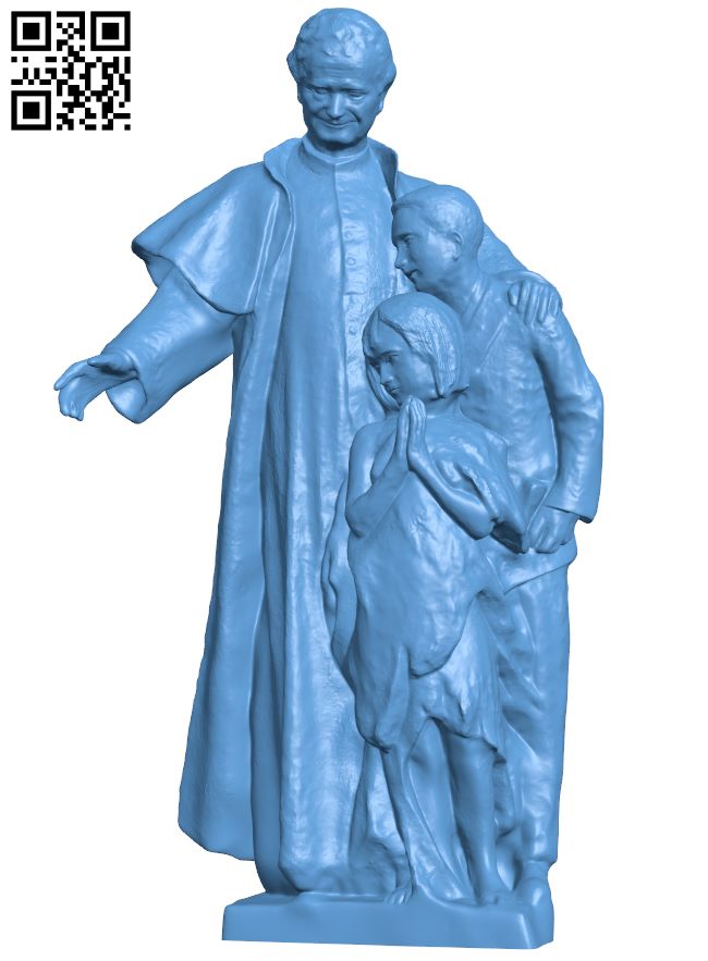 Monument to St. Giovanni Bosco H008338 file stl free download 3D Model for CNC and 3d printer