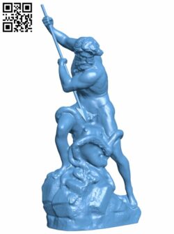 Neptune fighting an octopus H008145 file stl free download 3D Model for CNC and 3d printer