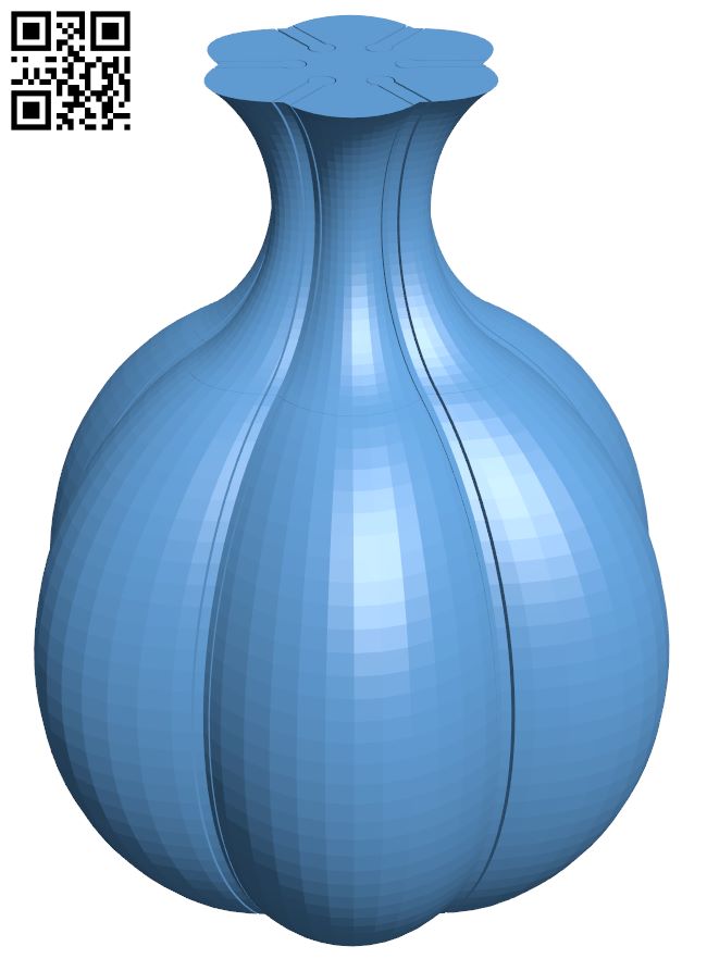 Pinstriped table vase H008237 file stl free download 3D Model for CNC and 3d printer