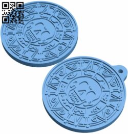 Pirates of the Caribbean Aztec coin keychain H008400 file stl free download 3D Model for CNC and 3d printer