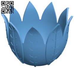 Plant pot with leaves H008239 file stl free download 3D Model for CNC and 3d printer