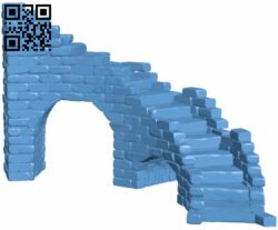 Ruin stairs terrain H008405 file stl free download 3D Model for CNC and 3d printer