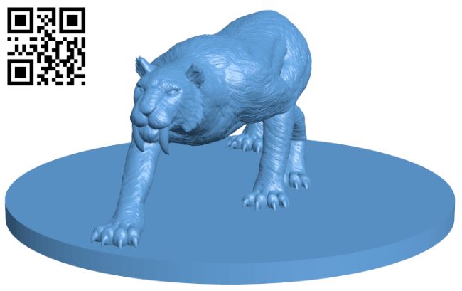 Saber-toothed tiger H007793 file stl free download 3D Model for CNC and 3d printer
