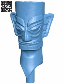 Sangxingdui Bronze Head at The Museum of Natural Science of Houston, USA H008281 file stl free download 3D Model for CNC and 3d printer