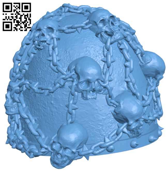 Skulls on chain shoulder pads H008470 file stl free download 3D Model for CNC and 3d printer