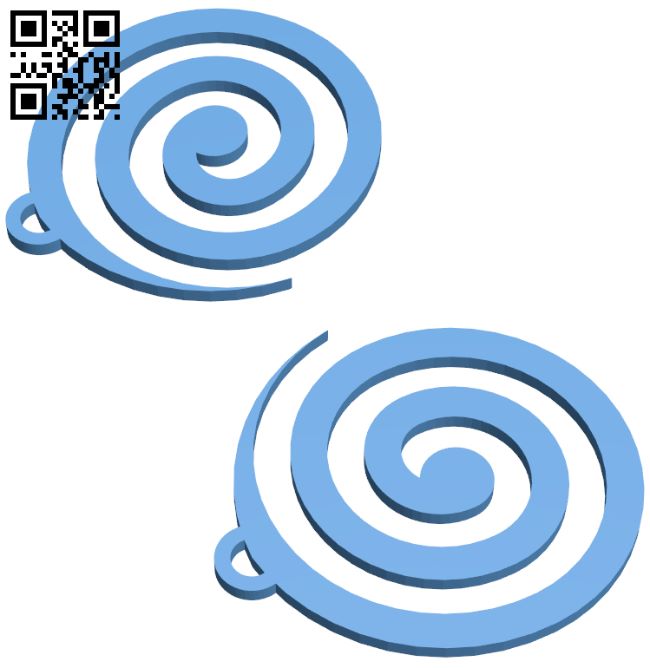Spiral earings H008349 file stl free download 3D Model for CNC and 3d printer