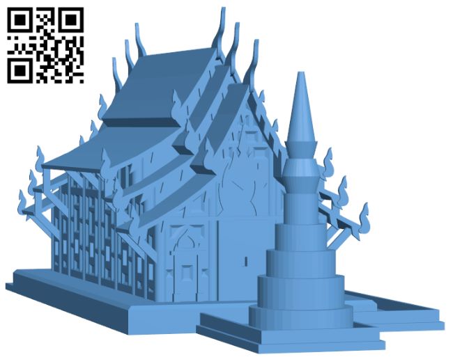 Teak Temple - Wat Pan Tao H007985 file stl free download 3D Model for CNC and 3d printer