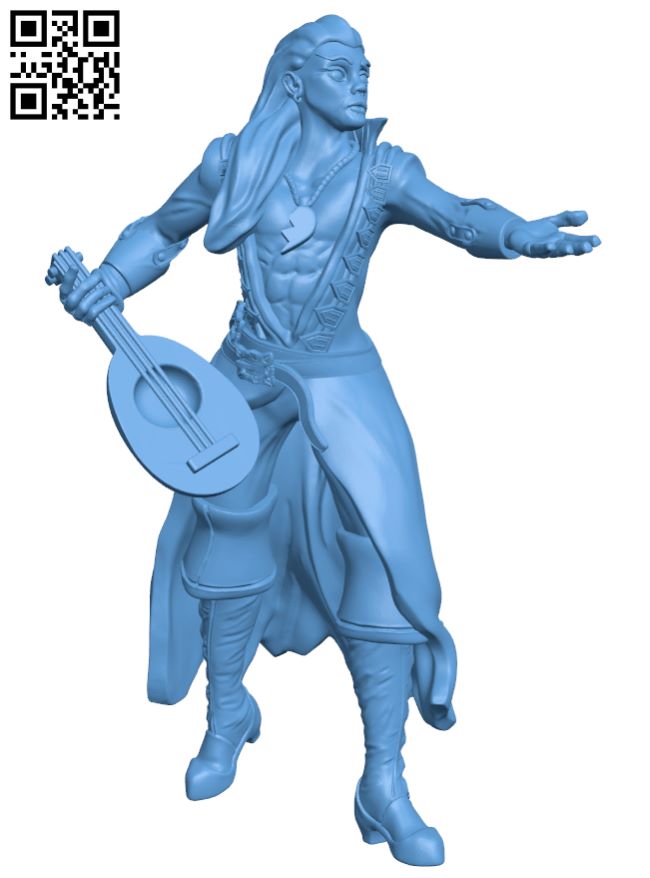 The Seducer - A Bard for painting and playing H007602 file stl free download 3D Model for CNC and 3d printer