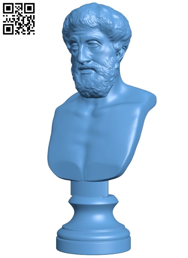 Theophrastus bust H007996 file stl free download 3D Model for CNC and 3d printer