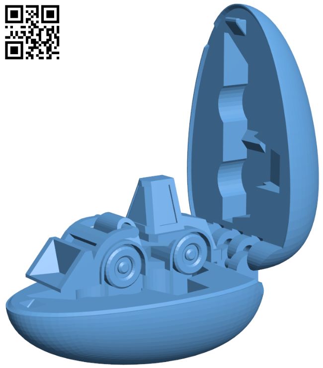 Tiny wheel loader toy - Surprise egg H008416 file stl free download 3D Model for CNC and 3d printer