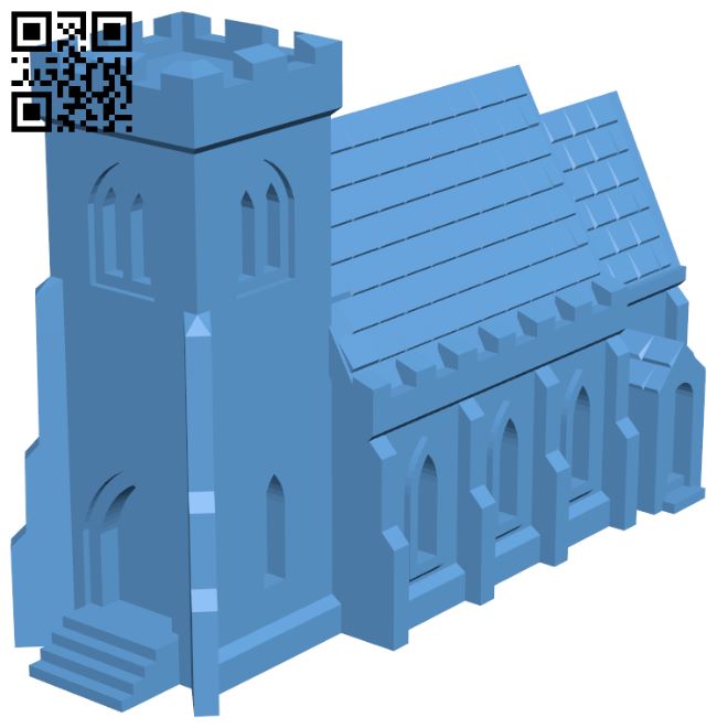 Wee Burgh Medieval Village Church 01 H007605 file stl free download 3D Model for CNC and 3d printer