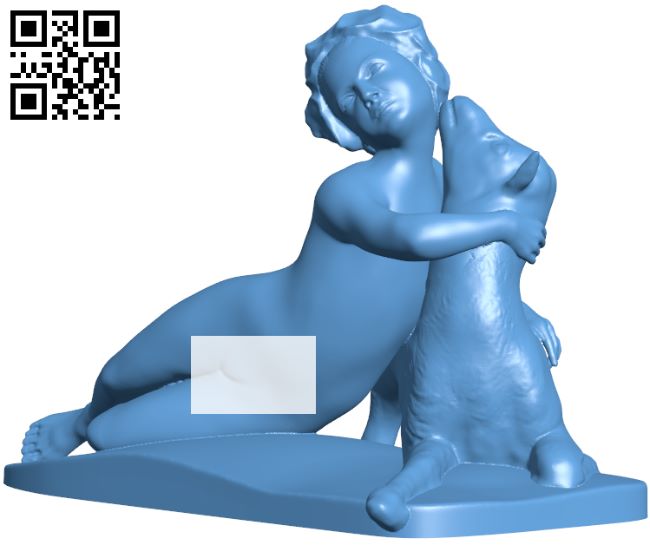 Young girl with a lamb H007757 file stl free download 3D Model for CNC and 3d printer