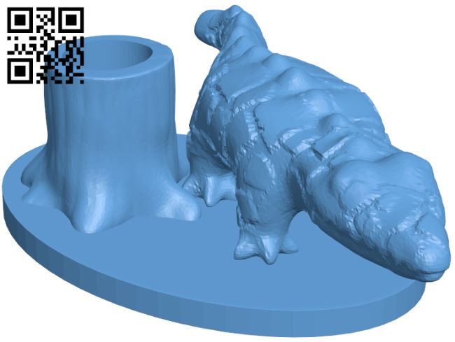 Alligator pen holder H008482 file stl free download 3D Model for CNC and 3d printer