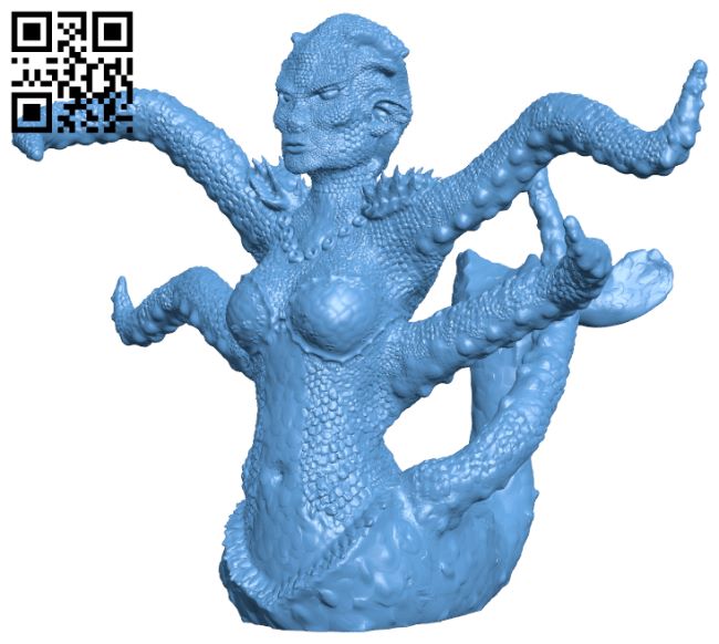 Cecaelia - Octopus mermaid H008904 file stl free download 3D Model for CNC and 3d printer