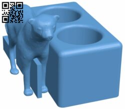Cheetah pen holder H008728 file stl free download 3D Model for CNC and 3d printer