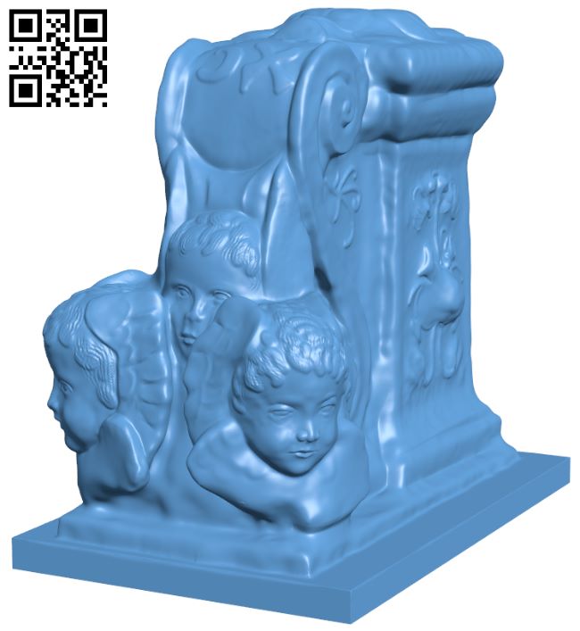 Cherubs with the coat of arms H008617 file stl free download 3D Model for CNC and 3d printer