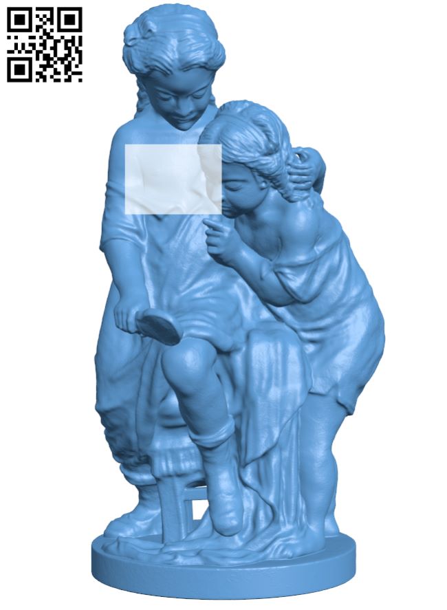 Children looking in the mirror H008668 file stl free download 3D Model for CNC and 3d printer