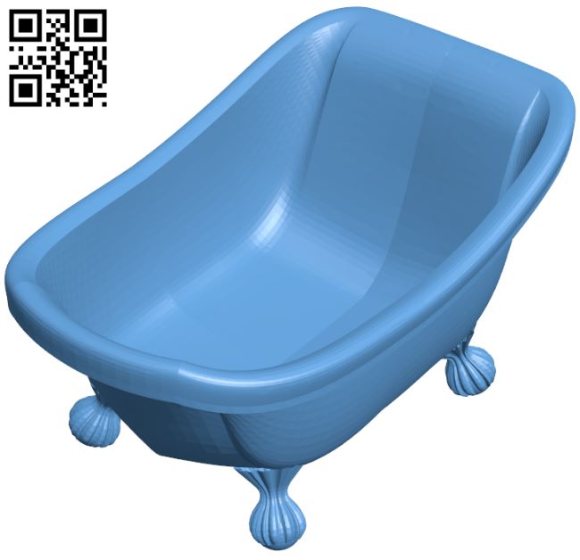 Clawfoot tub H008666 file stl free download 3D Model for CNC and 3d printer