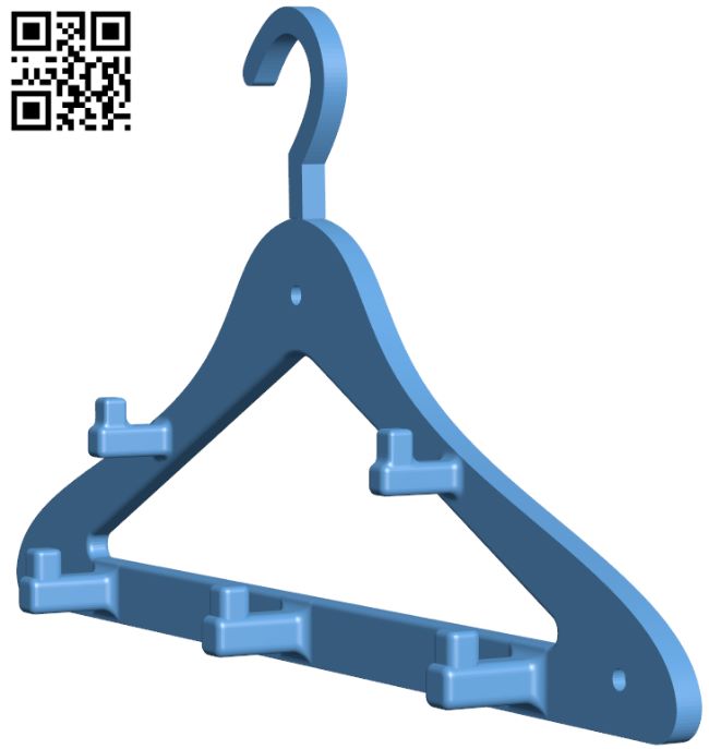 Cloth hanger H008851 file stl free download 3D Model for CNC and 3d printer