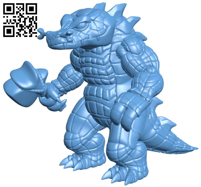 Crocodile man monster H008491 file stl free download 3D Model for CNC and 3d printer