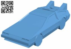 Delorean Low Poly Car H008622 file stl free download 3D Model for CNC and 3d printer