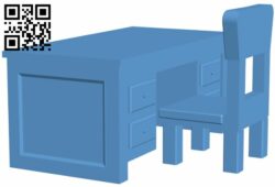 Desk and chair H008798 file stl free download 3D Model for CNC and 3d printer