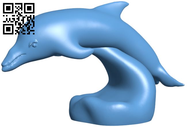 Dolphin on wave H008493 file stl free download 3D Model for CNC and 3d printer