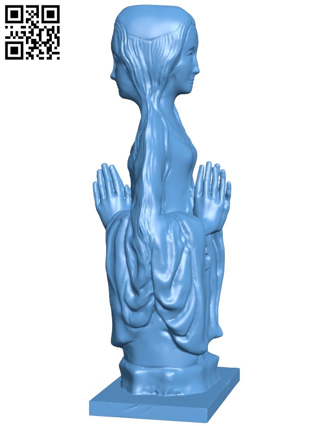 Double faced reliquary bust of a female saint H008626 file stl free download 3D Model for CNC and 3d printer