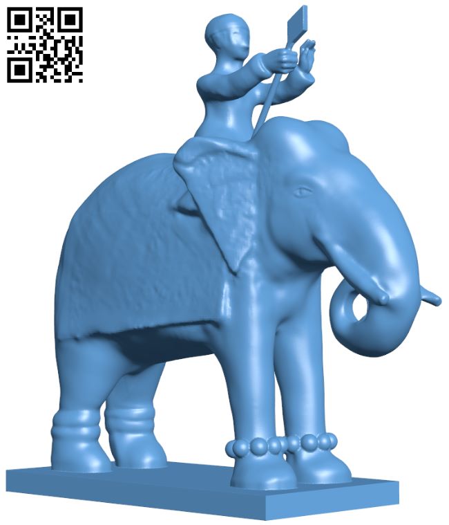 Elephant and man H008738 file stl free download 3D Model for CNC and 3d printer