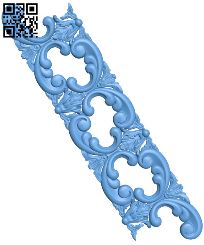 Flower pattern long T0001280 download free stl files 3d model for CNC wood carving