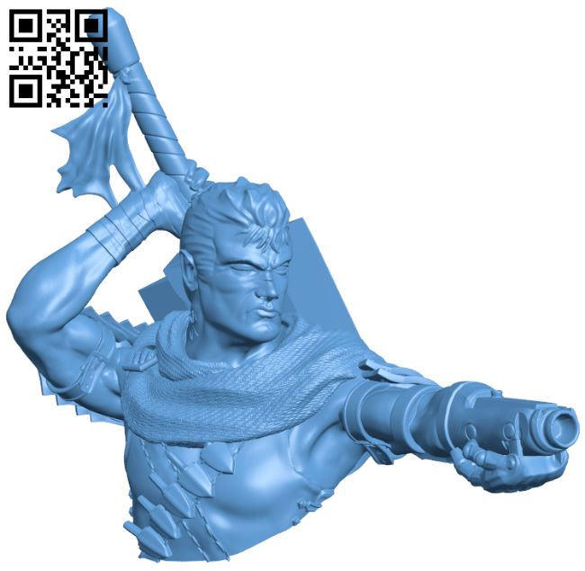 Guts, the Black swordsman bust H008636 file stl free download 3D Model for CNC and 3d printer