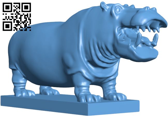 Hippopotamus H008501 file stl free download 3D Model for CNC and 3d printer
