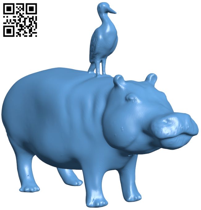 Hippopotamus H008502 file stl free download 3D Model for CNC and 3d printer