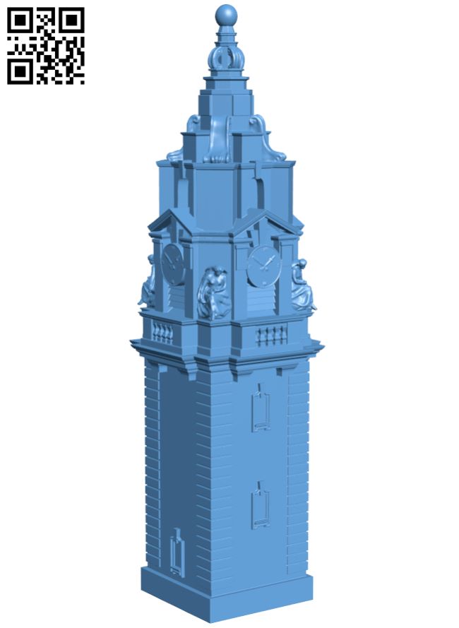 Lambeth Town Hall Clock Tower H008573 file stl free download 3D Model for CNC and 3d printer