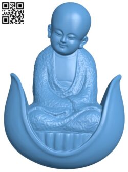 Little monk T0001423 download free stl files 3d model for CNC wood carving