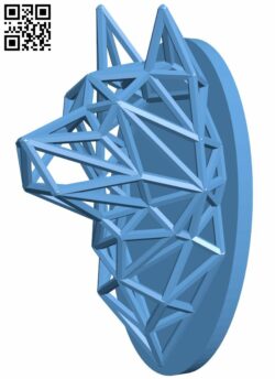 Low poly wolf head wall decor H008513 file stl free download 3D Model for CNC and 3d printer