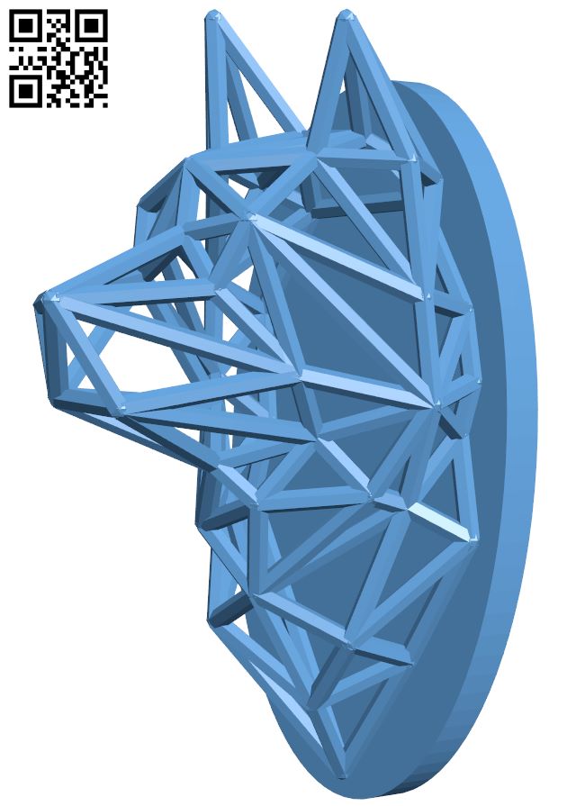 Low poly wolf head wall decor H008513 file stl free download 3D Model for CNC and 3d printer