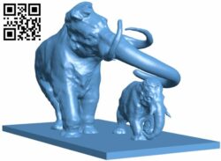 Mammoth – Elephant H009055 file stl free download 3D Model for CNC and 3d printer