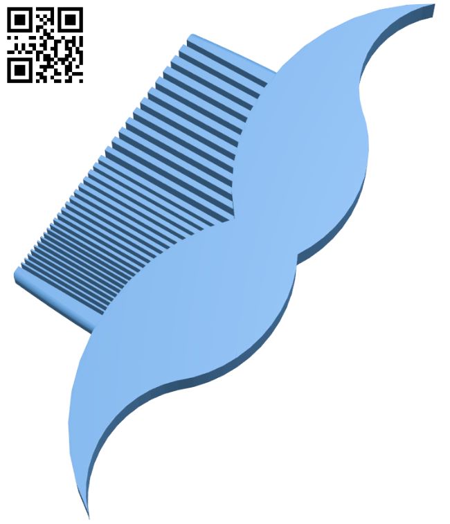 Movember comb H008896 file stl free download 3D Model for CNC and 3d printer