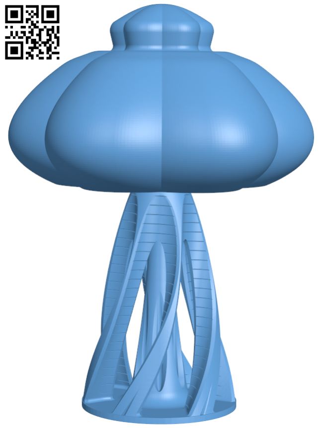 Mushroom cap jellyfish inspired mood lamp H008922 file stl free download 3D Model for CNC and 3d printer
