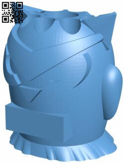 Owl pencil holder H008764 file stl free download 3D Model for CNC and 3d printer