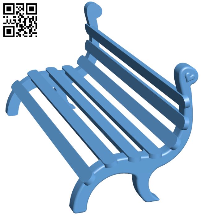 Park bench H008898 file stl free download 3D Model for CNC and 3d printer