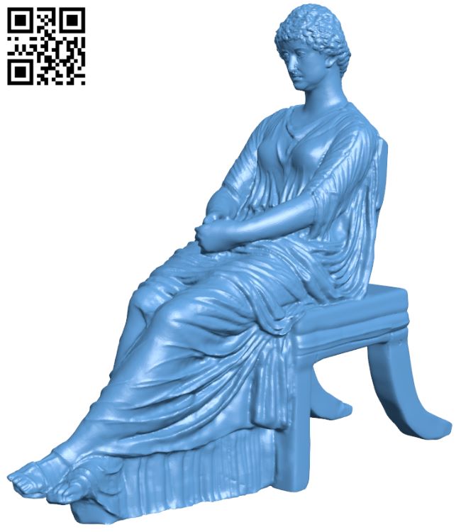 Portrait statue of a seated Roman woman H008900 file stl free download 3D Model for CNC and 3d printer