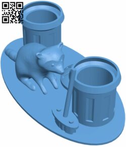 Raccoon pen holder H008520 file stl free download 3D Model for CNC and 3d printer